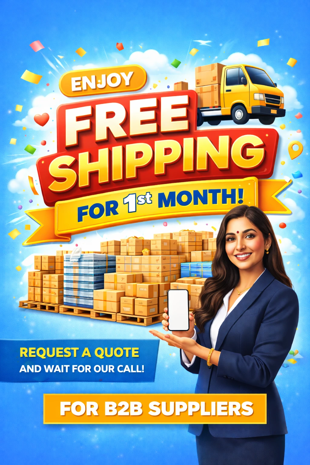 Free shipping offer for B2B suppliers